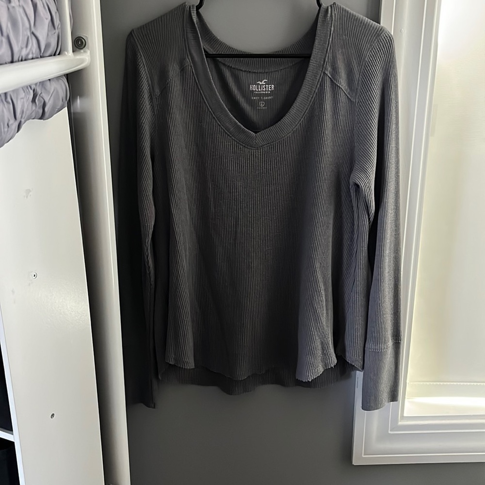 Hollister Waffle Knit V-Neck Long Sleeve